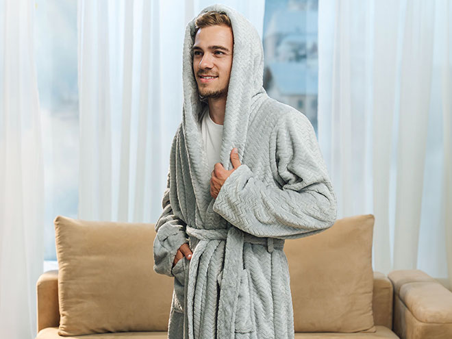 Miękki materiał szlafroka Warm Hug Dormeo